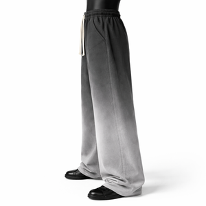 Pantalones de chándal anchos de algodón para hombre, estilo vintage, lavados, negros, de corte holgado, joggers oversize, streetwear, con logo personalizado - Product Image 4