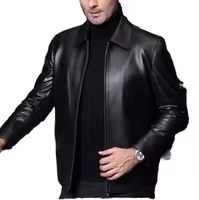 Veste d'aviateur pour homme en peau de mouton, col rabattu, style bomber, manteau de pilote vintage, mode hiver, respirant, écologique