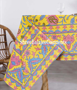 Bloque de mano tradicional indio impreso patrón Floral múltiple comedor étnico boda desechable impermeable a prueba de aceite 100% algodón - Product Image 2