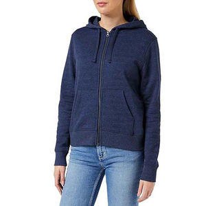 Plus Size Winter 2026 OEM Wholesale Women's <b>Hoodies</b> <b>Navy</b> <b>Blue</b> French Terry Fleece Full-Zip <b>Hoodies</b> Breathable Casual Clothing - Product Image 1