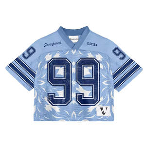 Streetwear Maillot Court Respirant en Maille de Polyester Maillots de Football Américain Personnalisés Maillot de Football Boxy à Sublimation T-shirt - Product Image 2