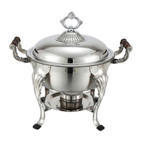 Tajine marocain classique de luxe doré martelé en acier inoxydable, réchaud de buffet antiadhésif pour la restauration
