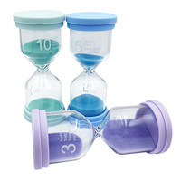 Timer Pasir Kaca Silikon Modern Tahan Lama Aman dengan Warna Kustom 30 Detik hingga 5 Menit Tutup untuk Kembali ke Sekolah