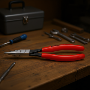 คีมปากแหลมแบบยาวของ Knipex ด้ามจับเคลือบสีดำ หัวสั้นขัดเงาเคลือบพลาสติก - Product Image 3