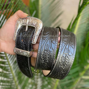 Cinturón con hebilla de cuero genuino Unisex, tallado a mano occidental, personalizado, perfecto, alta calidad - Product Image 2