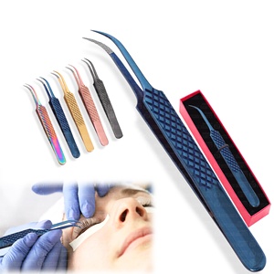 Best Design Stainless Steel Eyelash Extension Tweezers Sustainable Hot Selling Makeup <b>Tool</b> <b>Engrave</b> Logo - Product Image 3