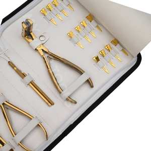 Kit de Herramientas para Extensiones de Cabello Doradas con Pinza de Tres Orificios, Aplicador Plano, Removedor de Microperlas, Pinza para Cinta Adhesiva y Pinzas de Pico de Pato - Product Image 5