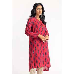 Chemise en jacquard rouge pour femme, brodée, en popeline, soie, mousseline de coton, motif floral et à carreaux, style décontracté long pour le printemps et l'automne, taille XL - Product Image 1