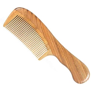 Peine de pelo de madera Natural ecológico profesional peine de estilo Unisex dientes finos anchos hechos a mano para el hogar de moda sin enredos - Product Image 2