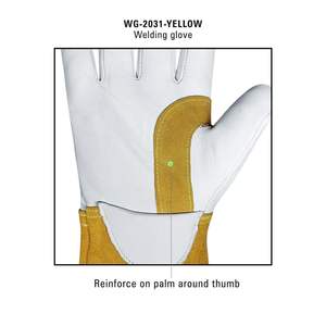 Gants de soudage de sécurité de haute qualité à bas prix fabriqués en usine, en cuir de vachette, personnalisables, unisexes, FIRST FITNESS - Product Image 5