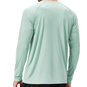 Camiseta de punto de algodón de alta calidad para hombre, con estampado personalizado por transferencia térmica, corte ajustado, hombros caídos, estilo urbano, cuello redondo largo - Product Image 2