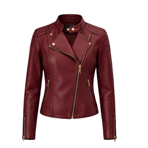 <b>Women</b> <b>Leather</b> <b>Jacket</b> Coat Zip Up Collar Zip Pockets Regular Fit for Streetwear New Fashion design - Product Image 4