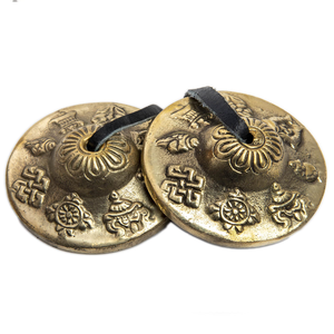 โลหะโบราณ tingsha ระฆังจิตวิญญาณฉิ่งสัญลักษณ์โชคดีของทิเบตสำหรับการทำสมาธิและโยคะนูนฆ้องและฉาบสำหรับขายส่ง - Product Image 2