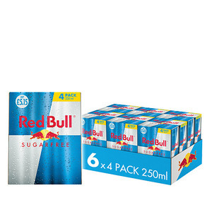 RedBull <strong>Sugar</strong> <strong>Free</strong> Energy Drink 250ml, <strong>4</strong> <strong>Pack</strong> (<strong>Pack</strong> of 6)