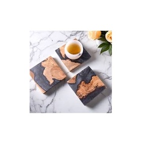 Juego de 3 Posavasos de Resina con Forma Cuadrada, Artículo de Uso Diario, para Decoración de Centros de Mesa - Product Image 1