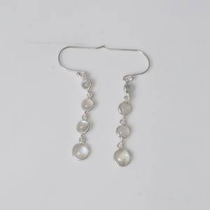 925 Sterling Silver Rainbow Moonstone Gemstone Boucles d'oreilles faites à la main Fashion Drop Boucles d'oreilles avec Cabochons Bijoux - Product Image 4