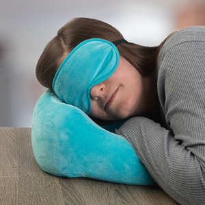 Home-Complete 1.65-lb 11-inch Travel Neck Pillow Set with Fleece Blanket and <b>Eye</b> <b>Mask</b> Not Latex - Product Image 3