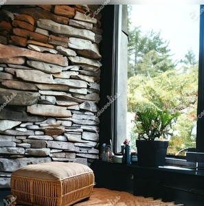 Puf otomano de mimbre Natural moderno, taburete superior, muebles para el hogar con cojín, consola con incrustaciones de hueso para sala de estar o jardín - Product Image 3