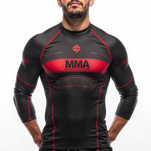 Personalizado Bjj Rash Guards al por mayor sublimado MMA Gear para deportes de combate gimnasio entrenamiento y ropa de entrenamiento - Product Image 4