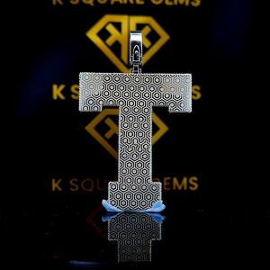 Baguette inicial helado y colgante T de moissanita de corte redondo, colgante de Hip Hop para hombre, regalo para él, nombre personalizado aniversario o cumpleaños - Product Image 4