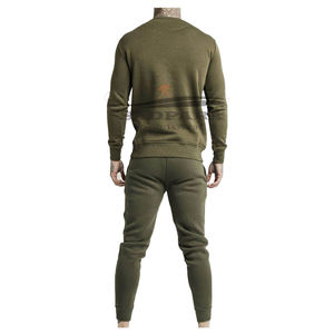 Respirant personnalisé hommes survêtement grande taille formation survêtement Jogging deux pièces vêtements de sport coton Polyester hiver ensemble - Product Image 3