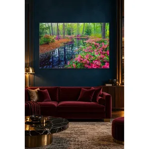 Impression sur toile Fida Pink Azalea Forest Pond - Product Image 5