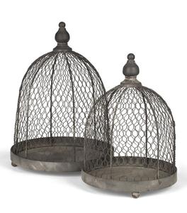 Cloche à gâteau en fer et bois de style unique, fabriquée à la main en Inde, avec un dôme à bouton, finition noire - Product Image 4