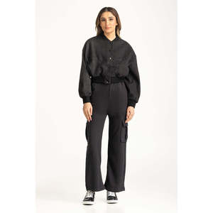 Chaqueta Sintética Acolchada con Cuello Alto para Mujer WM-JKT-WS24-086, Forro de Spandex Teñido Liso con Aspecto de Piel de Oveja para Primavera y Otoño - Product Image 3