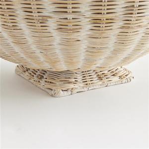 Nouveau produit Everly Coastal Beach Whitewash Rattan Rangement de bols à pieds décoratifs fait à la main et personnalisé au Vietnam Fabricant - Product Image 3