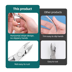 High Quality Stainless Steel Reusable Stainless Steel Nail Care Tools Manicure Pedicure Nail Clippers with Sharp Cuticle Nippers - Product Image 6