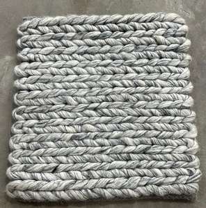 พรมขนแกะปอกระเจาถักด้วยมือขนาดพิเศษสามารถซักได้สำหรับบ้านปิคนิคงานแฮนด์เมด - Product Image 4