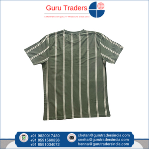 Mới Nhất Đến Top Nhất Bán Thời Trang Thoải Mái Phù Hợp Mặc Giản Dị Poly Chất Liệu Cotton Sọc Dọc T-Shirt Cho Nam Giới Của - Product Image 6