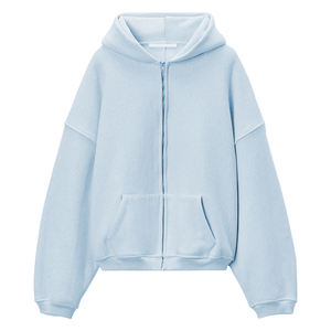 Personnalisé Épais Tricoté Unisexe De Grande Taille Full Zip Hoodie Boxy Fit Goutte D'épaule Hiver Surdimensionné Col À Capuche Impression Numérique - Product Image 3