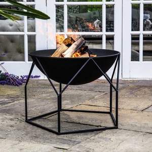 Sturdy heavy iron fire pit for farmhouse rustic outdoor setting offering warmth while enhancing backyard decor style - Product Image 6