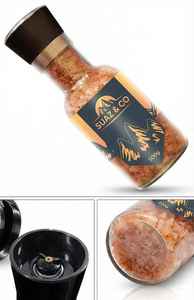 Sel rose de l'Himalaya dans un grand moulin en verre réglable, 500g, shaker rechargeable pour les assaisonnements de cuisine - Product Image 3