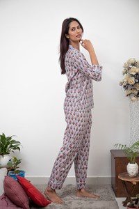 Chemise de nuit pour femmes 100% coton à bretelles spaghetti avec taille élastique et manches courtes, séchage rapide et respirante - Product Image 2