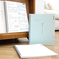 Carnet de notes Boba coréen à spirale B5, couverture rigide, antimicrobien, pour mathématiques, deux sections, 190 x 260 mm, 70 pages, pour étudiants et académies