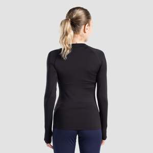 เสื้อแขนยาวรัดรูปสีดำ ผลิตจากผ้าถัก พร้อมตกแต่งโลโก้ตามสั่ง - Product Image 2