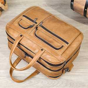 Retro Design Genuine Leather Briefcase <b>Men</b> Laptop <b>Bag</b> Suitable for Business Use <b>Men</b> Travel Lightweight Handbag - Product Image 2