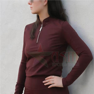 Sweat-shirt d'équitation pour femmes en marque privée, tissu en polyester et élasthanne, extensible, imperméable, coupe-vent, vêtements de sport professionnels - Product Image 2