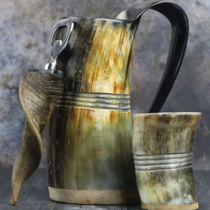 ด้านล่างมธุรสนอร์สทำด้วยมือเขาควายไวกิ้งฮอร์นแก้วดื่มดีไซน์ใหม่สำหรับเบียร์และกาแฟแก้วดื่มธรรมชาติ - Product Image 5