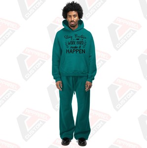 Ensemble de survêtement d'hiver 2 pièces ultra confortable et élégant pour hommes, respirant, motif solide 100% polyester - Product Image 1