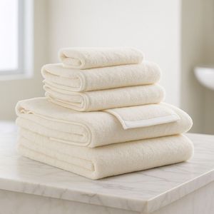 Toalla de Baño de Algodón Orgánico 100% Color Marfil, Certificación GOTS, Suave, Afelpada, Absorbente, Secado Rápido, Ecológica, de Lujo, para Spa, Stock Local en EE. UU. - Product Image 1