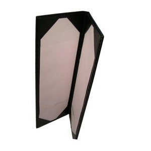 Cubierta de menú de cuero genuino Premium hecha a mano nueva de alta calidad suministros negros para restaurantes y hoteles - Product Image 1