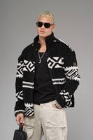 Veste zippée en polaire polaire noire et blanche pour homme, légère, chaude, moelleuse, streetwear d'hiver, douce, écologique, vêtements d'extérieur décontractés