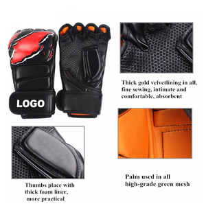 Venta al por mayor guantes de cuero MMA para entrenamiento Sparring Grappling y boxeo Muay Thai bolsa lucha guantes MMA personalizados - Product Image 5