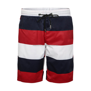 กางเกงชายหาดลายทางคุณภาพสูง แฟชั่นฤดูร้อน กางเกงขาสั้นสไตล์หรูหรา กางเกงขาสั้นสำหรับใส่ในสวนสาธารณะ ขายส่งแบบ OEM - Product Image 2