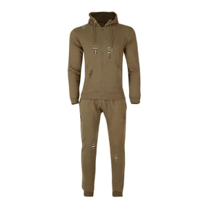 Survêtements de jogging d'entraînement personnalisés unisexe à broderie pour hommes coupe ajustée 100% coton sweat cargo sweats à capuche et sweat-shirts pour hommes - Product Image 6