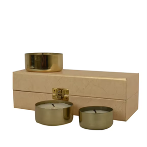 High Quality Round Shape Gold Metal Candle for Indoor and Outdoor Home Decoration - Product Image 1