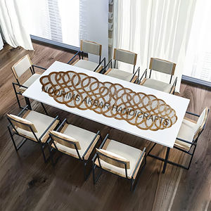 Camino de mesa con cuentas hecho a mano moderno con patrón bordado decorativo para el hogar para Decoración de mesa de comedor y accesorios de cocina - Product Image 2